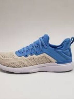 APL Women's Beige and Blue Knit Running Sneakers
